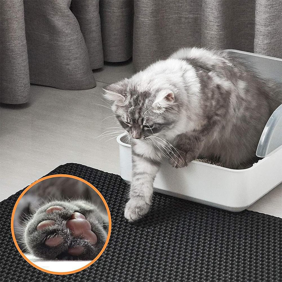 BC Pet Supplies Katzenstreumatte doppellagig wasserdicht und urindicht in Grau, B: 75 cm, T: 55 cm - Bild 3