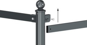 Schake Flachstahl für Barriere-Systeme, beschichtet, Farbe: RAL 6005 Grün, B/H: 45 x 15 mm, Länge: 2000 mm - Bild 1
