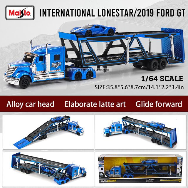 Maisto Lonestar Auto Anhänger, Modellauto, 1:64, Blau - Bild 1