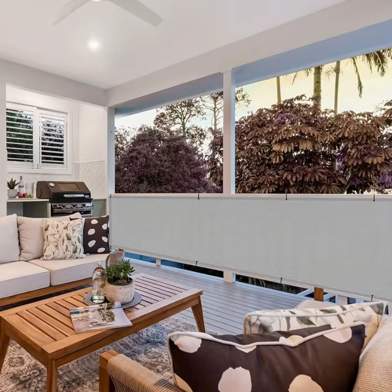 Grauer Balkon-Sonnenschutz und Sichtschutz für Garten, Terrasse und Veranda mit 95% UV-Schutz - Bild 1