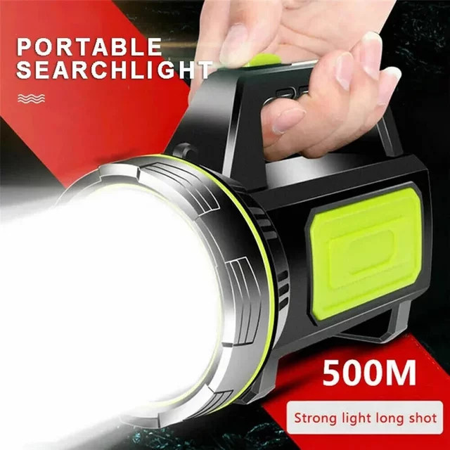 ESMARTER LED Suchscheinwerfer Taschenlampe, wiederaufladbar, Schwarz - Bild 1