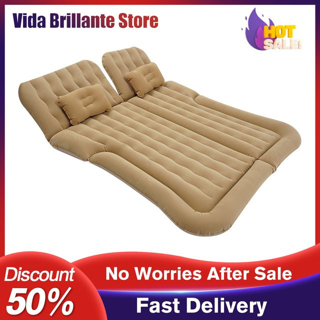 Bymaocar Aufblasbare Matratze für Auto und SUV, Luftbett aus langlebigem PVC in Beige, ideal für Camping und Reisen - Bild 1