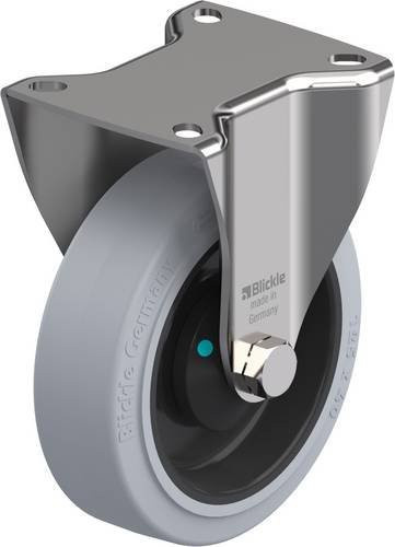 Blickle Bockrolle 758401 BKX-POEV 125KAD-1-SG in Schwarz und Grau aus Edelstahl und Kunststoff mit 125 mm Rad-Durchmesser und einer Tragfähigkeit von max. 250 kg - Bild 1