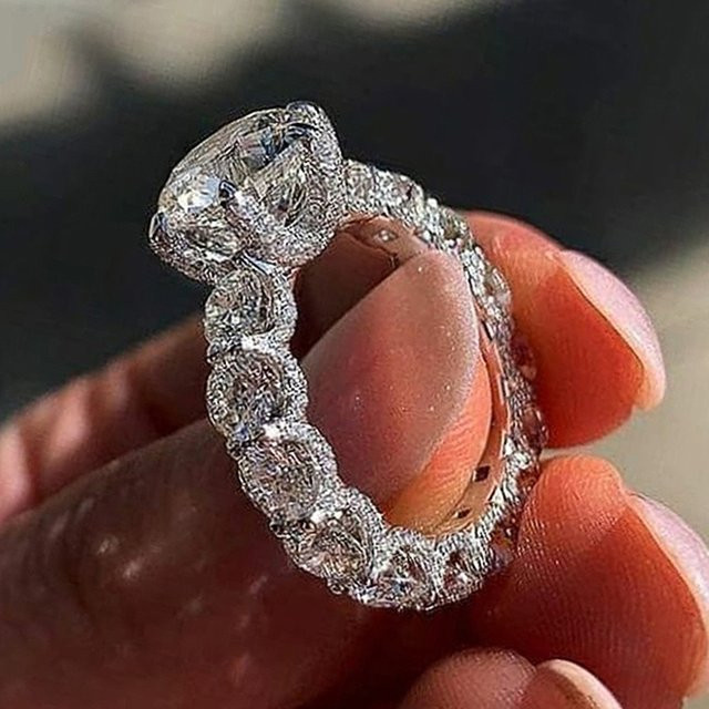 Huitan Ringe, Silber, Zirkonia, Damen, Verlobung, Hochzeit - Bild 1