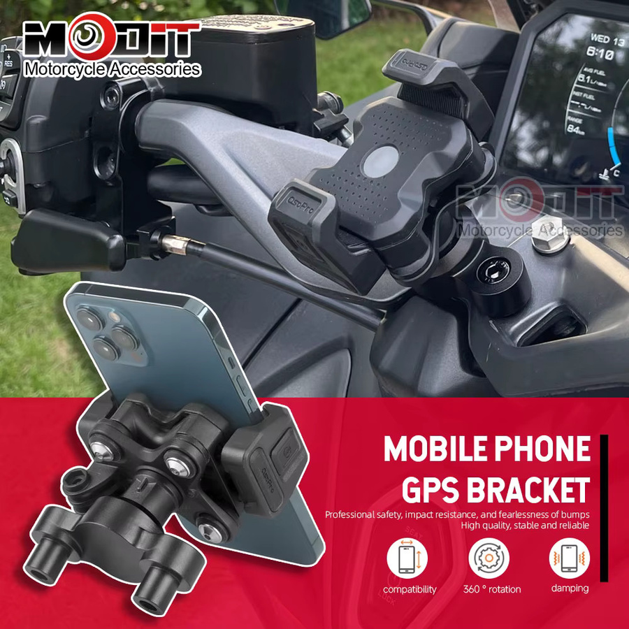 Sivir Motorrad Lenker GPS Telefon Halterung für Yamaha TMAX 560, 360 Grad drehbar, Schwarz - Bild 2