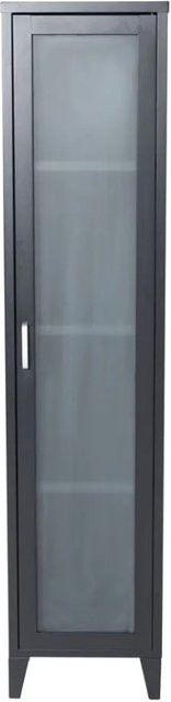 ebuy24 Vitrinenschrank mit Glastür und 4 Ablagen in Schwarz - Bild 1
