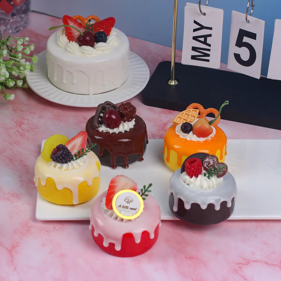Künstliches Kuchen-Modell zur Dekoration für Hochzeit und Party, runder Simulationskuchen aus Kunststoff, QTG009 - Bild 2