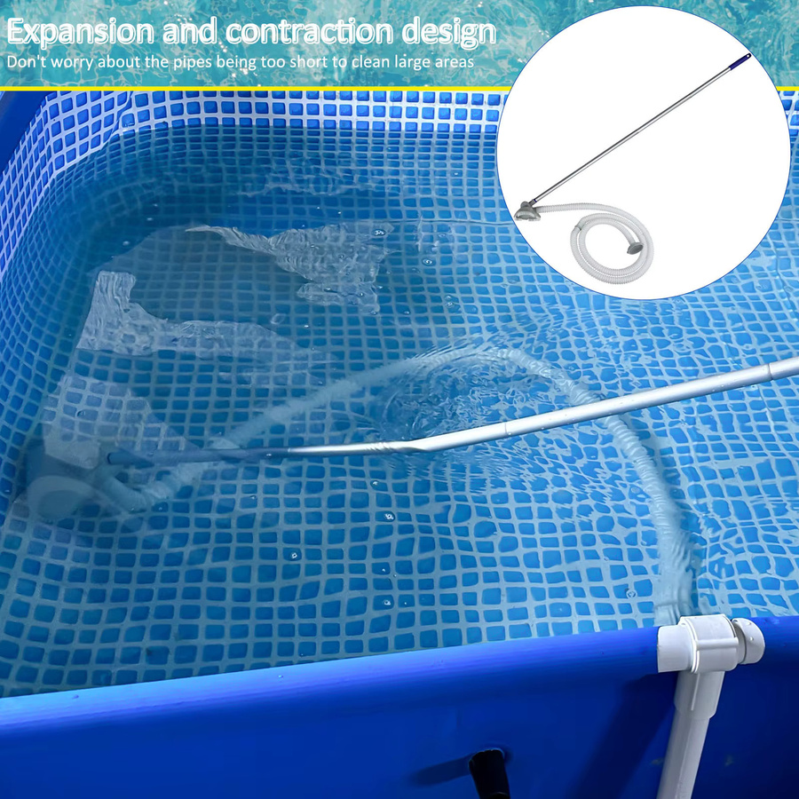 Kesoto Schwimmbad-Staubsauger-Schlauch-Set mit Bürste in Weiß zur manuellen Reinigung von SPA, Whirlpool, Teich, Boden und Wänden - Bild 2