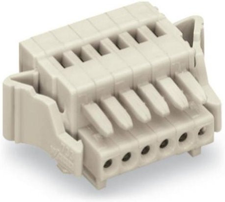 WAGO Buchsengehäuse-Kabel 733, 5 Polzahl, Rastermaß 2.50 mm, 100 Stück, grau/beige - Bild 1