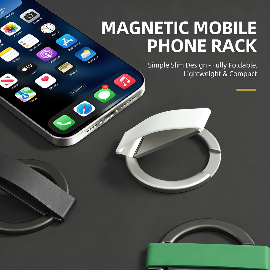 Magnetischer Handy-Ringhalter aus Aluminiumlegierung mit 360 Grad Rotation und 120 Grad Schaukelfunktion für iPhone 12 und neuer, Farben: Orange oder Silber - Bild 3