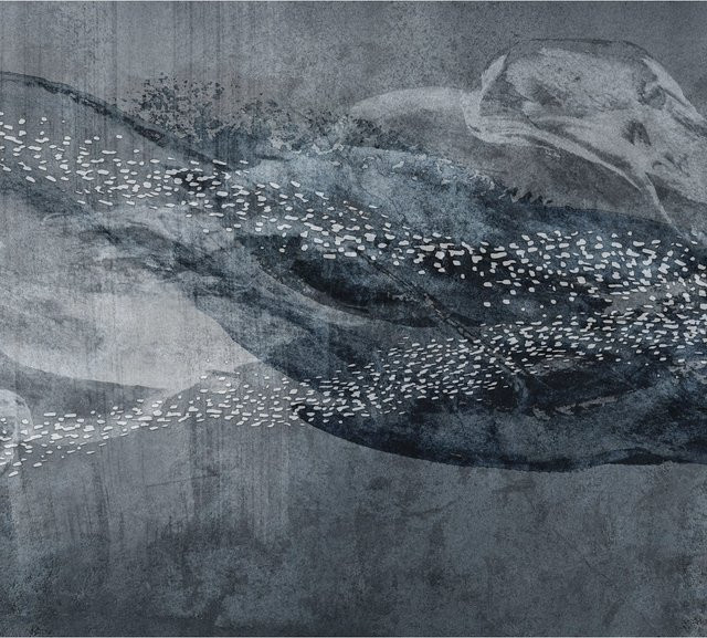 Erismann Fototapete Guido Maria Kretschmer Deep Sea in Silber und Blau, Breite: 3,0 m, Höhe: 2,7 m - Bild 1