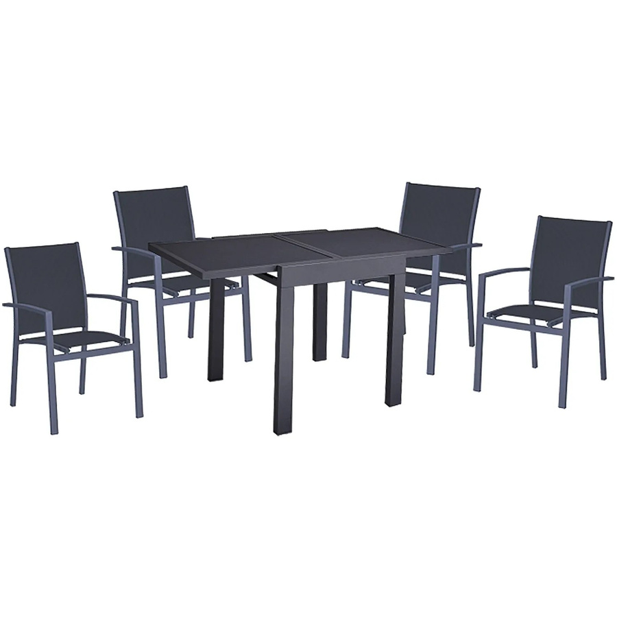 Garden Pleasure Gartenmöbel-Set Elena 5-teilig aus Aluminium in Anthrazit mit ausziehbarer Tischplatte - Bild 2