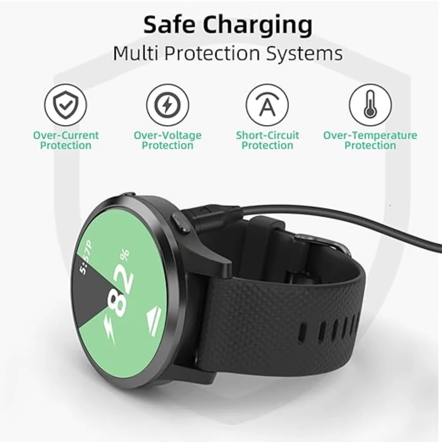 Ersatzladegerät USB-C Kabel für Garmin Tactix Charlie und Garmin BarkLimiter 2/2VT in Schwarz - Bild 1