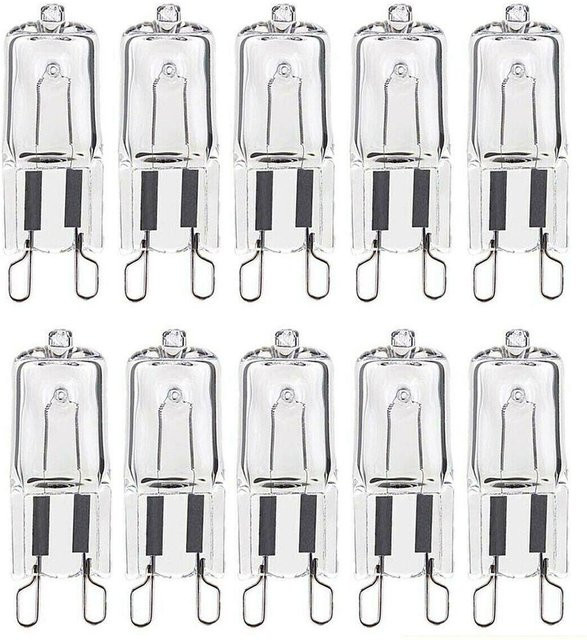 Manjie G9 LED Filament Lampen Set, 10 Stück, Warmweiß, Transparent, 60W Ersatz für Halogenlampen - Bild 1
