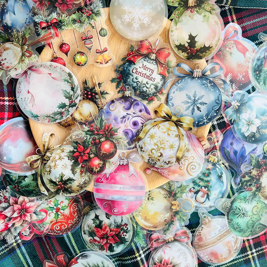 50 Stück Weihnachtsglocken-Aufkleber in Multicolour aus Kunststoff zur Dekoration von Notizbüchern, Tagebüchern und Handyhüllen - Bild 3