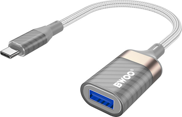BWOO BZ69 OTG USB-C auf USB-A Adapter in Grau - Bild 1
