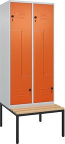 C+P Z-Spind Classic PLUS Sitzbank mit 4 Fächern und Sicherheits-Drehriegel, Sitzfläche aus Buche-Hartholz, B/T/H: 212 x 80 x 81,5 cm - Bild 1