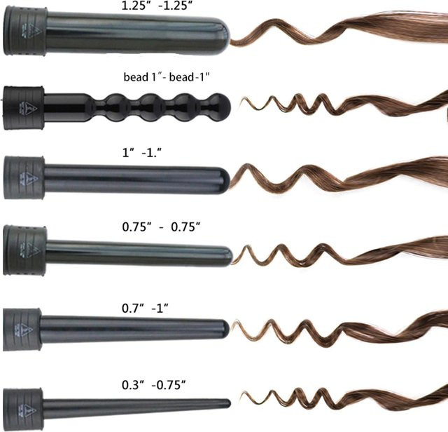 Wosawe 6-in-1 Elektrisches Lockenstab-Set, Schwarz, Damen - Bild 1