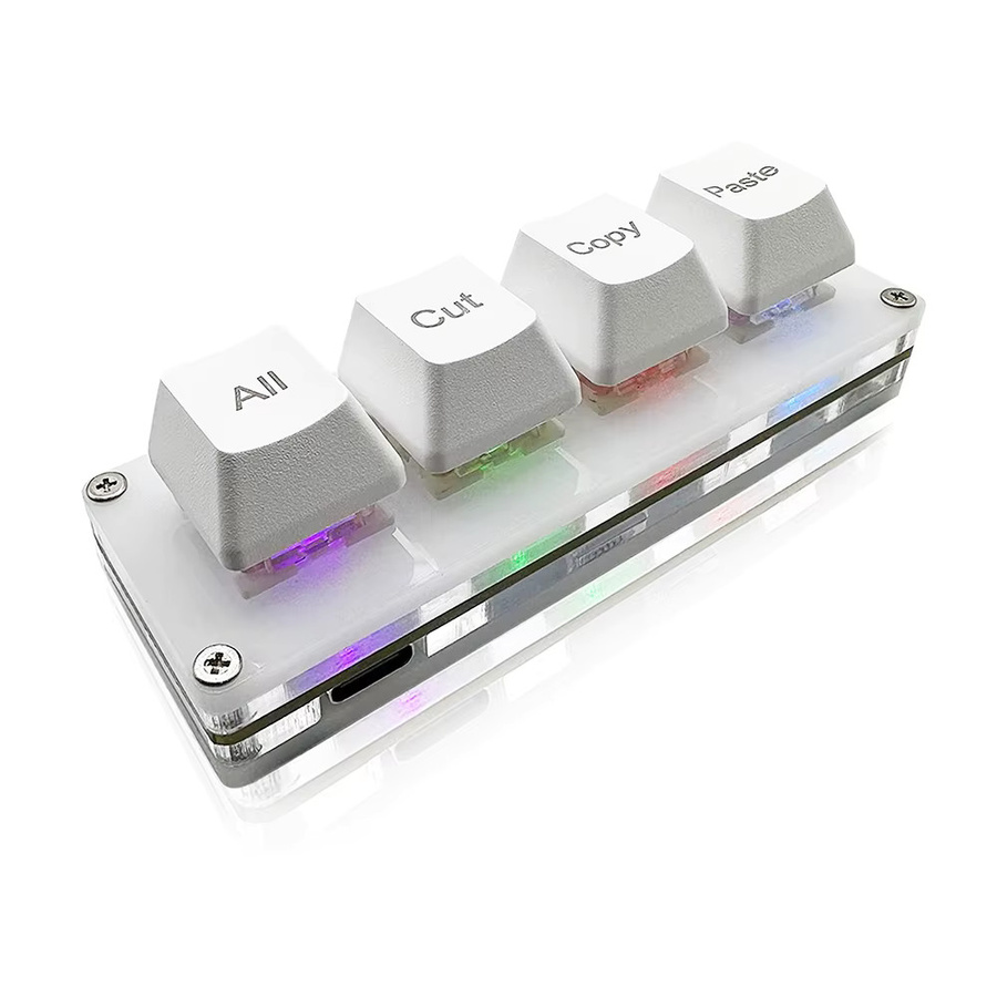 Sayodevice Mini 4-Tasten Macro Pad RGB Mechanische Einhandtastatur Schwarz - Bild 2