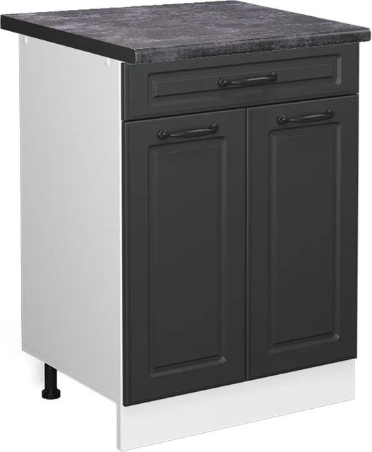 Vicco Küchenunterschrank R-Line in Anthrazit und Weiß im Landhausstil mit Schubladen, Breite: 60 cm, Höhe: 81,6 cm, Tiefe: 60 cm - Bild 1