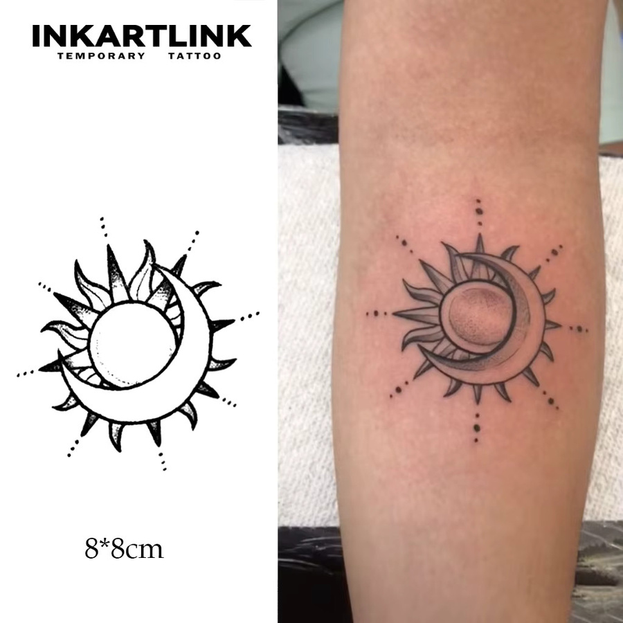 Mond und Planeten temporäres Tattoo, wasserfest, semi-permanent, Unisex - Bild 2