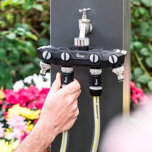 Mr. GARDENER Tap-Verteiler aus Kunststoff in Silber und Schwarz mit 3/4 Zoll Anschluss - Bild 2
