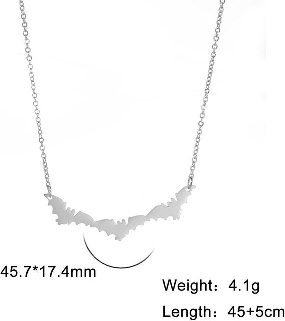Halskette Fledermaus, Edelstahl, Weiß, Damen, 45-50cm - Bild 1