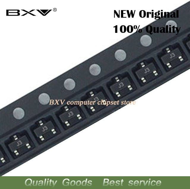 100 Stück S9013 J3 SOT23 NPN SMD-Transistor, 0,5 A, 40 V, Schwarz - Bild 1