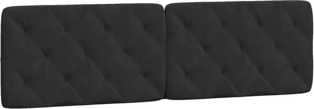 vidaXL Kopfteil-Kissen aus Samt in Schwarz, Breite: 180 cm, Tiefe: 200 cm - Bild 1