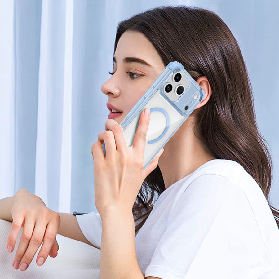 Xeber Magnethülle für iPhone 11 bis 17 Pro Max Air Plus, transparente stoßfeste Acryl-Hartschale mit MagSafe Kompatibilität - Bild 4