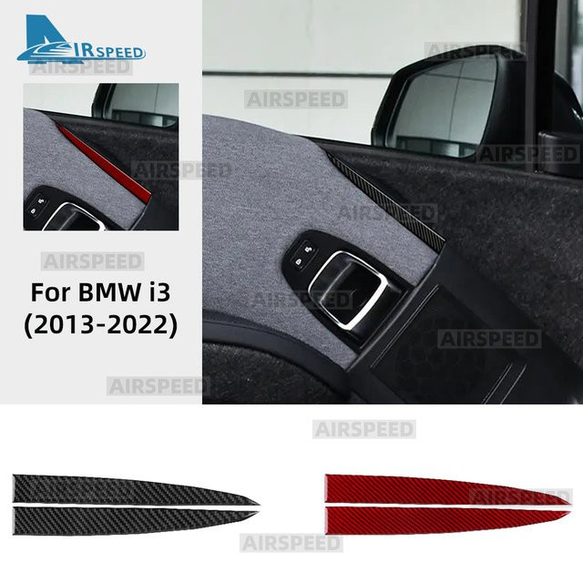 AIRSPEED Carbon-Dekor-Trim-Panel für BMW i3 (2013-2022), Türlautsprecher-Abdeckungen aus Soft-Carbon-Faser, Schwarz, 2 Stück - Bild 1
