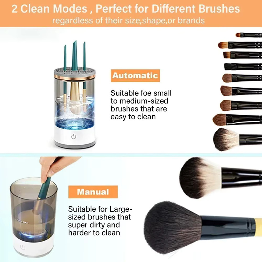 NOCCLILI Make-up Pinselreiniger und -trockner mit Reinigungsmatte - Bild 4