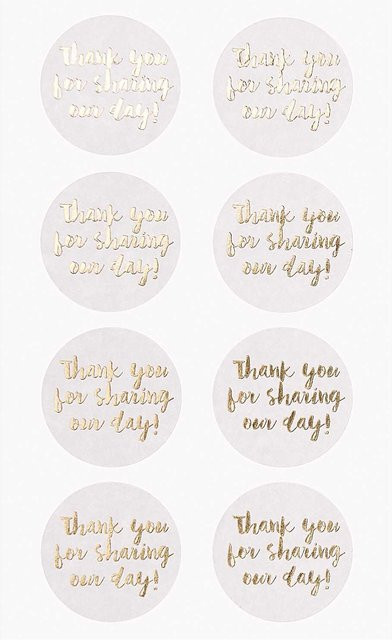 Rico Design Paper Poetry Sticker Thank you for sharing our day weiß 4 Blatt - Bild 1