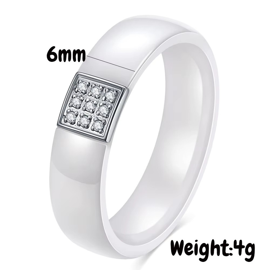 VQYSKO Ring, Keramik, Zirkonia, Schwarz, Weiß, Damen - Bild 3