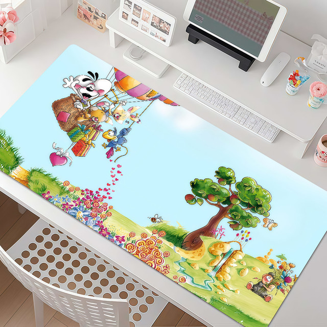 D-Diddl Cartoon Mauspad mit Ratten-Motiv, rutschfeste Schreibtischunterlage für Laptop und Gaming in Multicolour - Bild 1