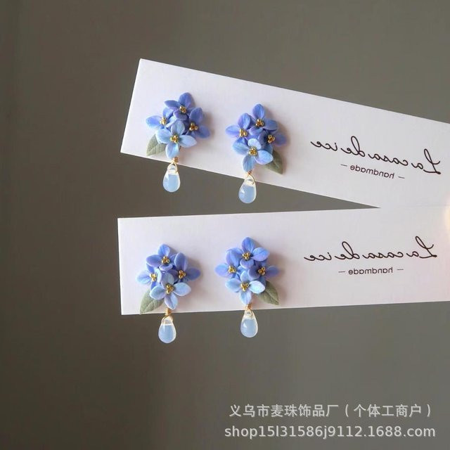 Jiangnan F Ohrringe, Blau, Legierung, Damen - Bild 1