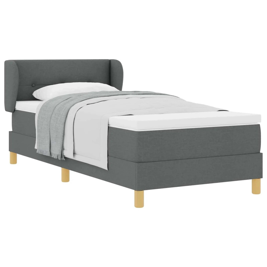 vidaXL Boxspringbett mit Matratze und Taschenfederkern in Dunkelgrau, B/T: 80 x 200 cm - Bild 2