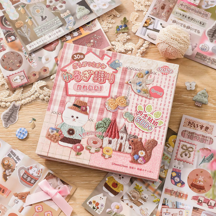 Mr. Paper Japanische Stickerei Aufkleber für DIY Scrapbooking und Dekoration, 30 Blatt, Multicolour - Bild 1
