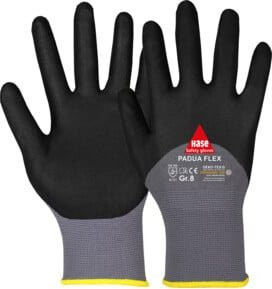 Hase Montagehandschuhe Padua Flex in Schwarz, Größe 8, aus Nylon mit Nitrilbeschichtung - Bild 1