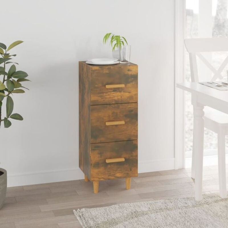 Vidaxl Sideboard Retro in Räuchereiche, Holzwerkstoff, B/T/H: 34,5 x 34 x 90 cm - Bild 1