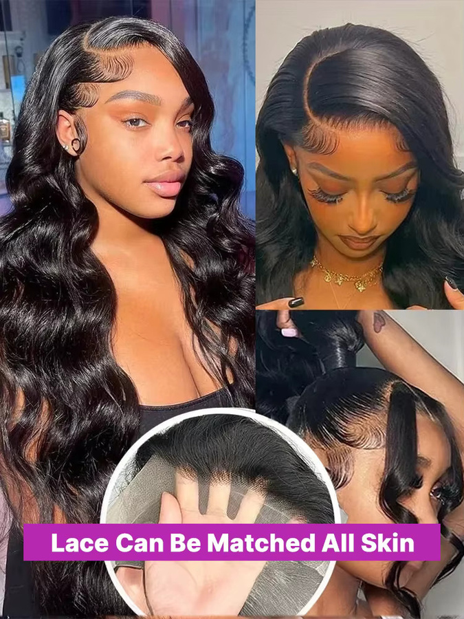 HJ WEAVE BEAUTY Body Wave Lace Front Perücke, 100% Echthaar, Damen - Bild 6