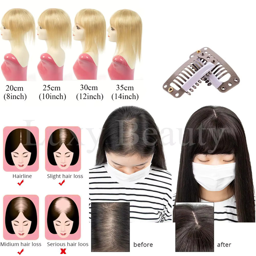 Luxy Beauty Echthaar-Toupet mit Pony, Schwarz Blond Braun, Damen - Bild 6
