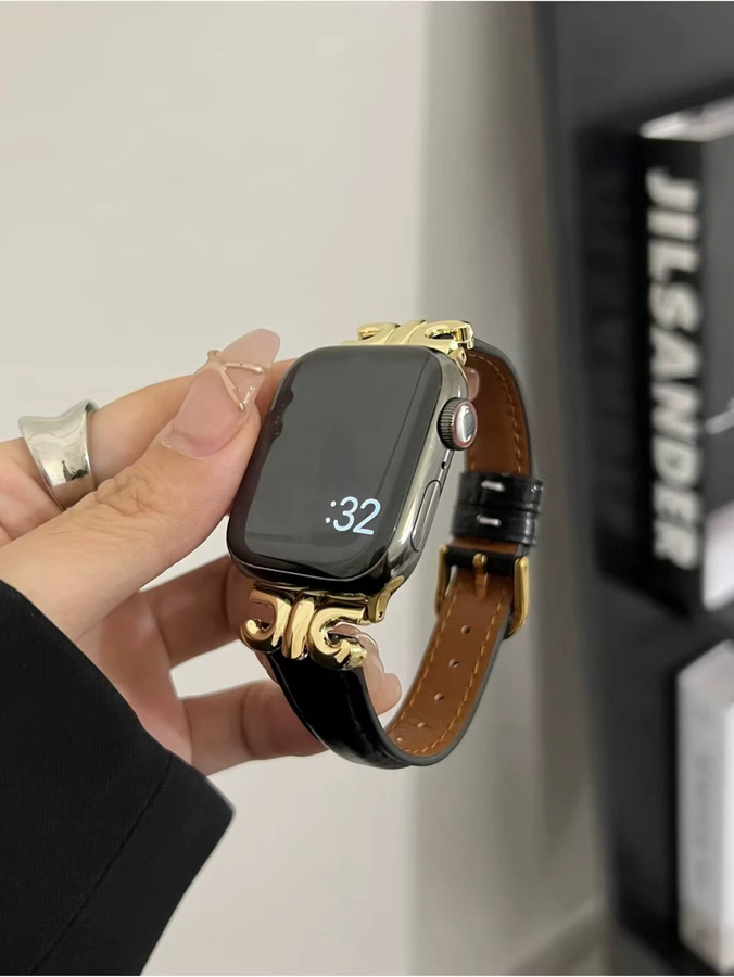 iwujiao Uhrenarmband Leder, Gold, Damen, Apple Watch - Bild 2