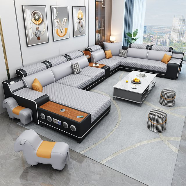 UOSU Modernes 2-Sitzer Wohnzimmersofa mit USB-Ladefunktion und Polsterung - Bild 1