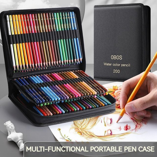 Professionelles Aquarell-Ölstifte Set mit Aufbewahrungstasche in 48 bis 200 Farben für Kunstbedarf - Bild 1