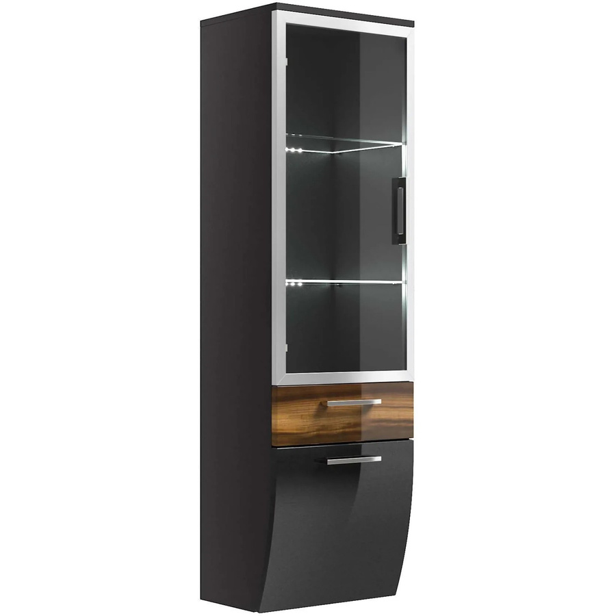 Posseik Bad-Hochschrank Rima Walnuss mit Soft-Close-Türen und Regalböden, Breite: 40 cm, Höhe: 134,5 cm - Bild 2