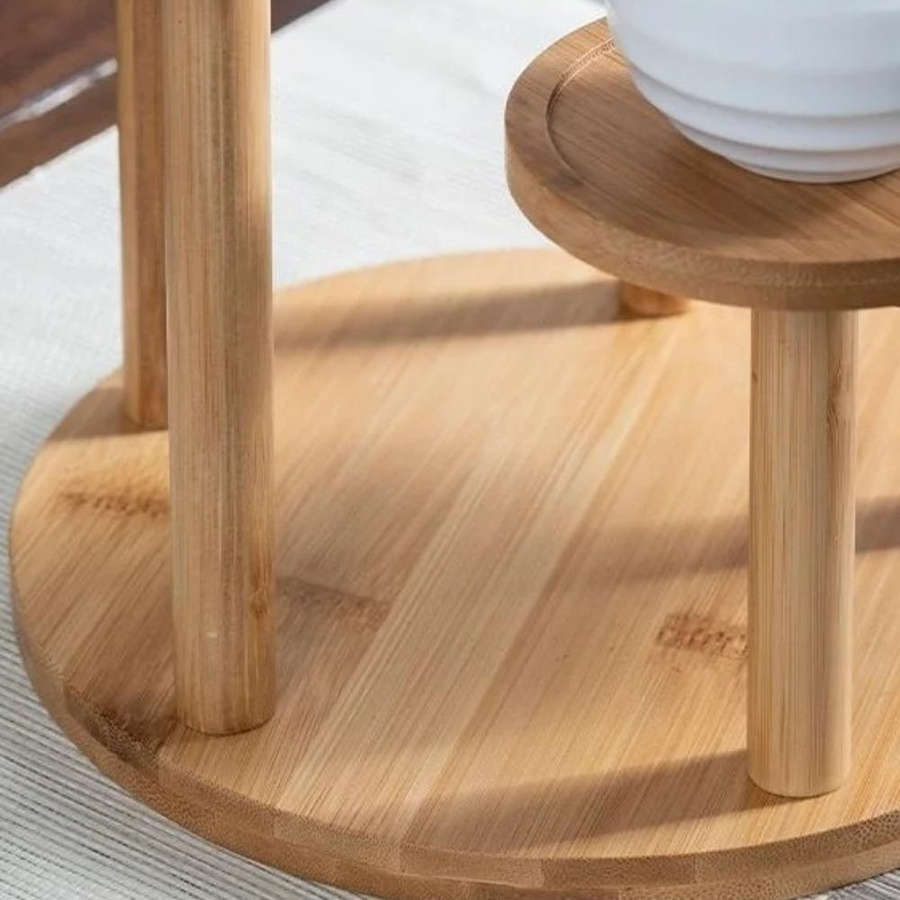 Suzhoushengyuan Bambus Pflanzenregal für Sukkulenten und Bonsai als Desktop-Organizer in Naturfarben - Bild 4