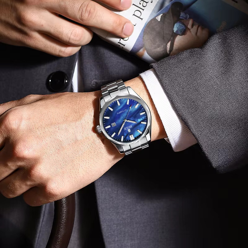 RUIGE Armbanduhr Automatik, Edelstahl, Blau, Herren - Bild 5