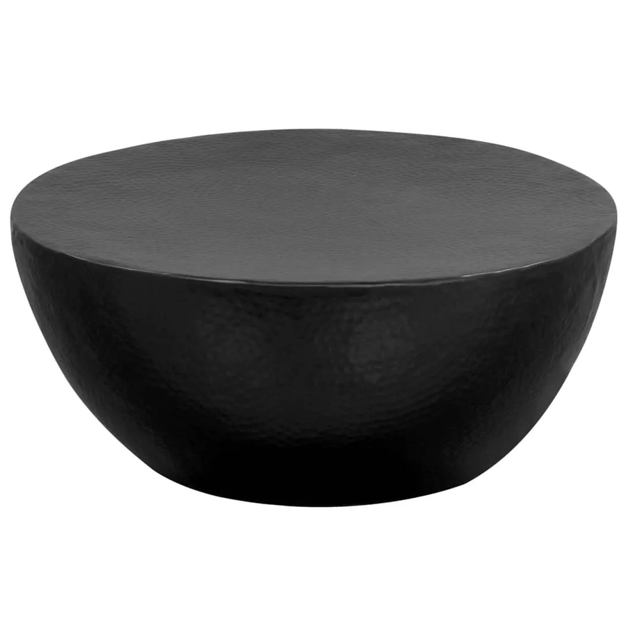 vidaXL Couchtisch aus gehämmertem Aluminium in Schwarz, modern und abstrakt, Breite: 70 cm, Tiefe: 30 cm - Bild 2