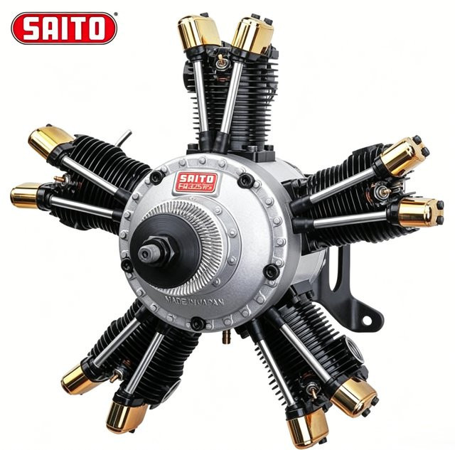 SAITO FA-325R5D 5-Zylinder Radial-Methanol-Motor, 3,1cc, 4-Takt, Zubehör - Bild 1